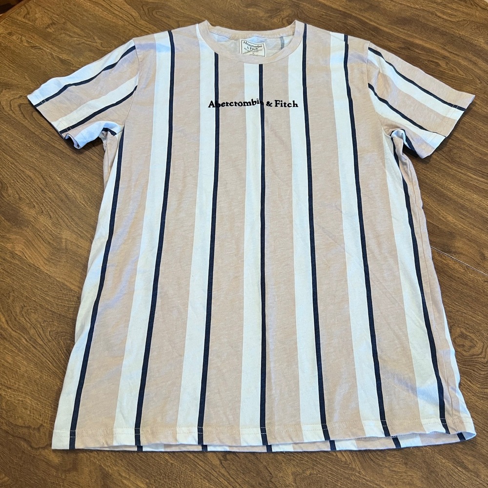 Abercrombie Fitch Mens Striped T Shirt Short Sleeve Crew Neck Casual Top Size M